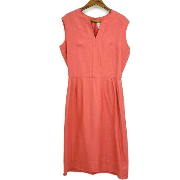 Pat Premo Dresses & Skirts - Vintage Pat Premo Raw Silk Dress Womens 14 Salmon Peach Sleeveless